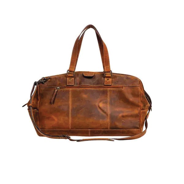 Myra Bag Kurlingham Series Duffle Bag, Unisex, Zipper, Brown