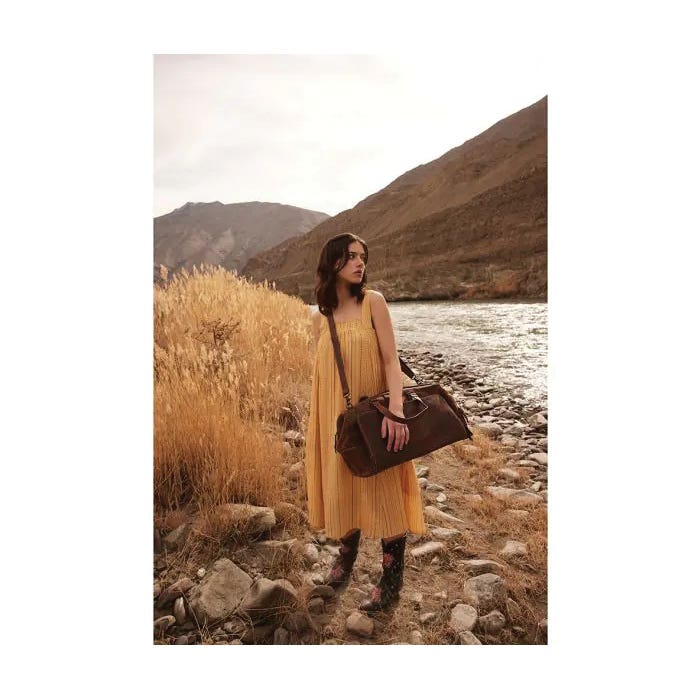 Myra Bag Kurlingham Series Duffle Bag, Unisex, Zipper, Brown