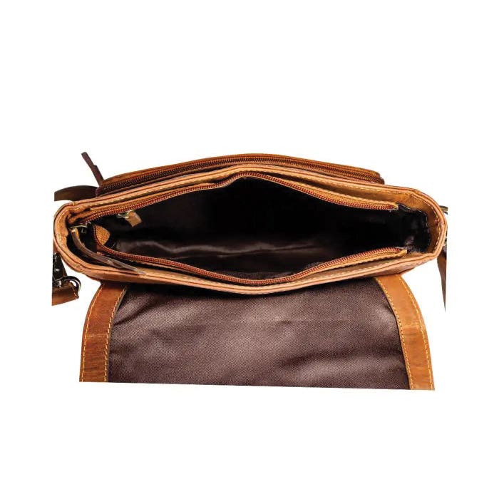 Myra Bag Featherstone Spring Series Bag, Furled Foliage, Zipper, Ebony/Sunset Yellow/Teal