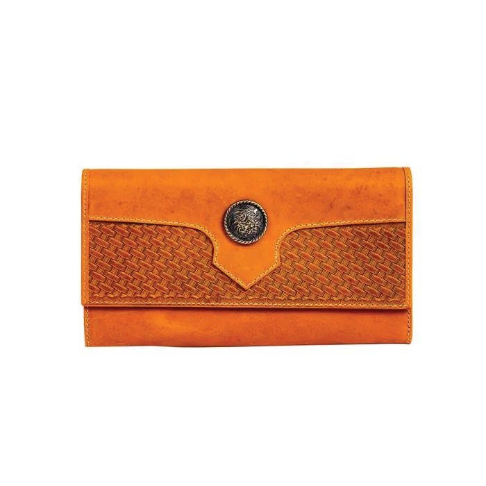 Myra Bag Winsome Trail Series Wallet, Snap, Zipper, Caramel