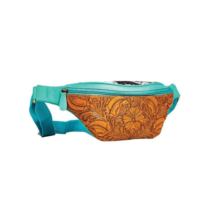 Myra Bag Tylersburg Series Fanny Bag Pack, Zipper, Turquoise