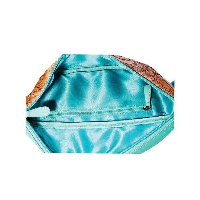 Myra Bag Tylersburg Series Fanny Bag Pack, Zipper, Turquoise