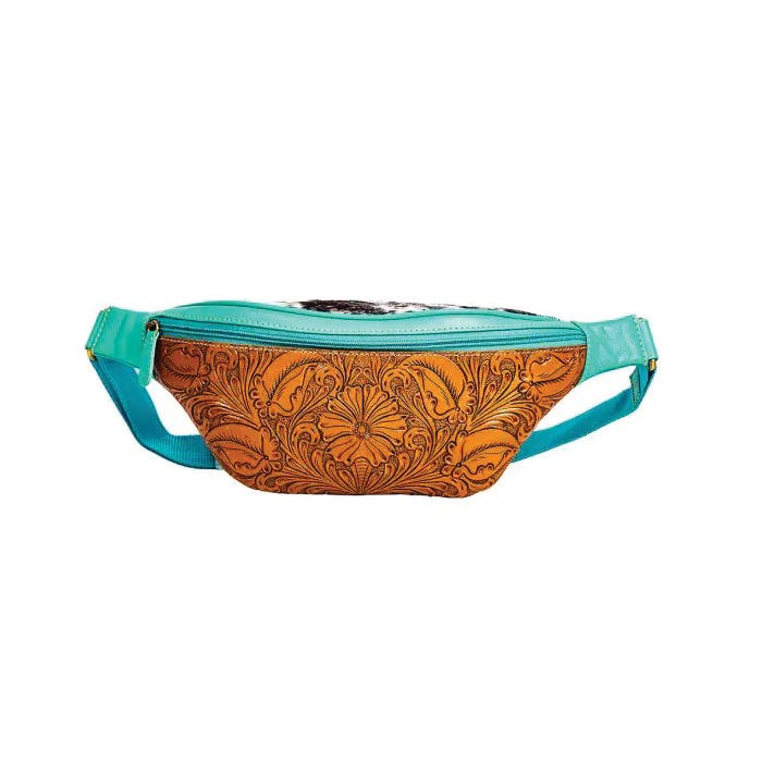 Myra Bag Tylersburg Series Fanny Bag Pack, Zipper, Turquoise
