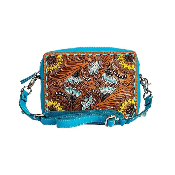 Myra Bag Blooms on the Trail Series Bag, Desert Sunflower Blooms, Zipper, Blue/Sunrise Yellow