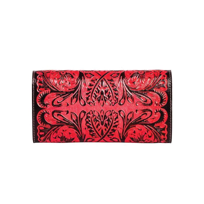 Myra Bag Tambrina Series Wallet, Blooms, Snap, Black/Red