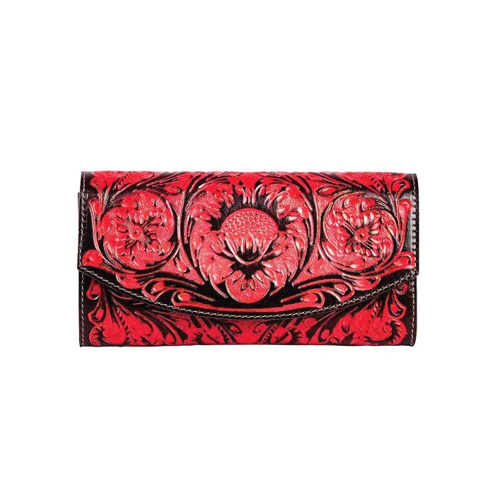 Myra Bag Tambrina Series Wallet, Blooms, Snap, Black/Red