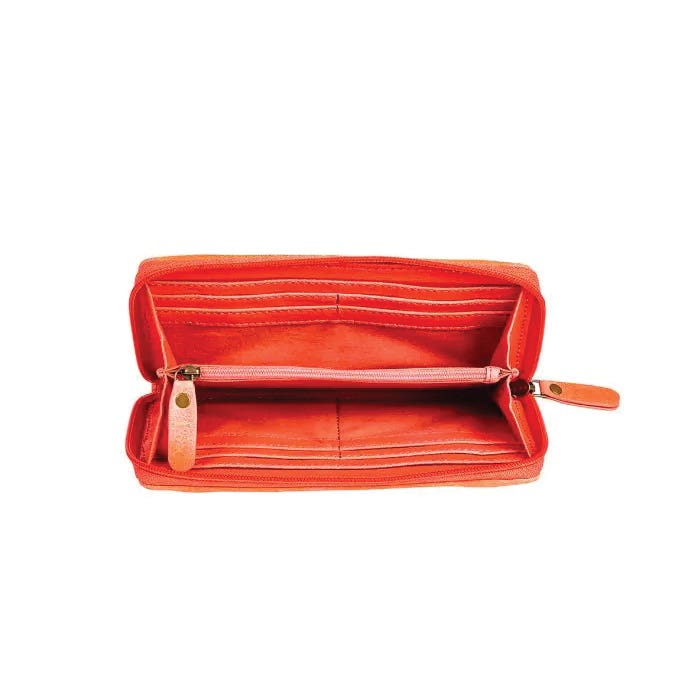 Myra Bag Suzanna Trail Series Wallet, Zipper, Salmon/Soft Pink/Turquoise