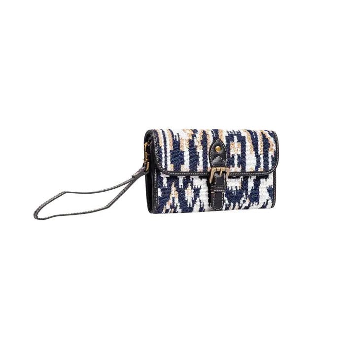 Myra Bag Jenson Bluff Series Clutch Wallet, Snap, Ebony