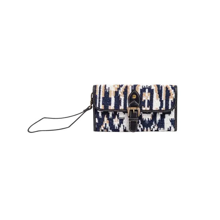 Myra Bag Jenson Bluff Series Clutch Wallet, Snap, Ebony