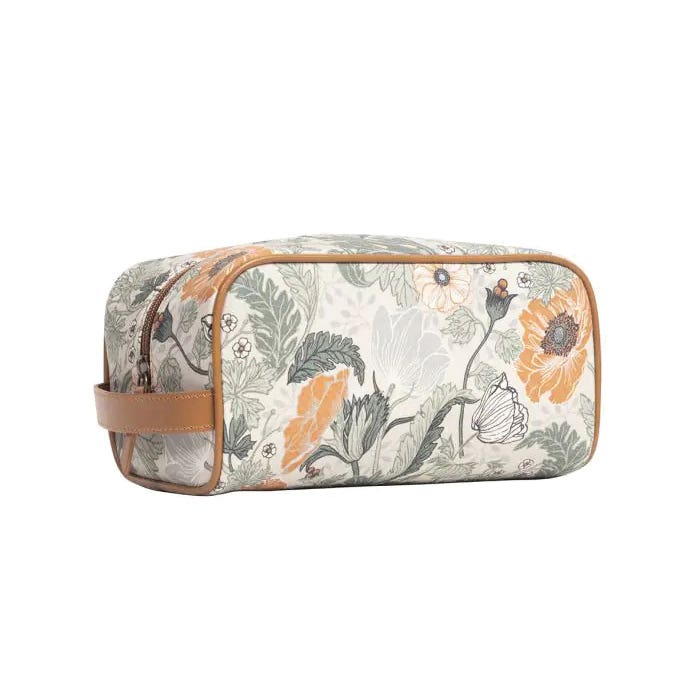 Myra Bag Catalona Springs Series Pouch, Scene of Blossoms, Zipper, Sage Green/Sunset Peach
