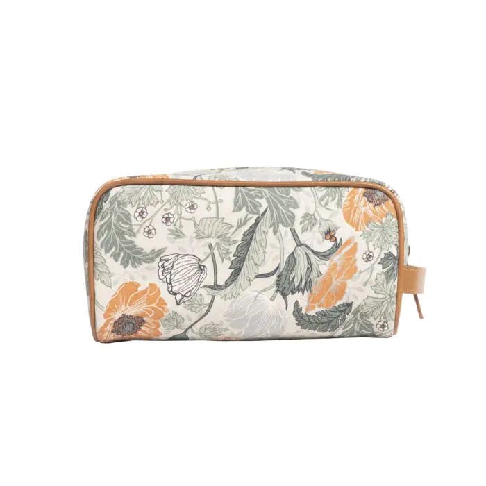 Myra Bag Catalona Springs Series Pouch, Scene of Blossoms, Zipper, Sage Green/Sunset Peach