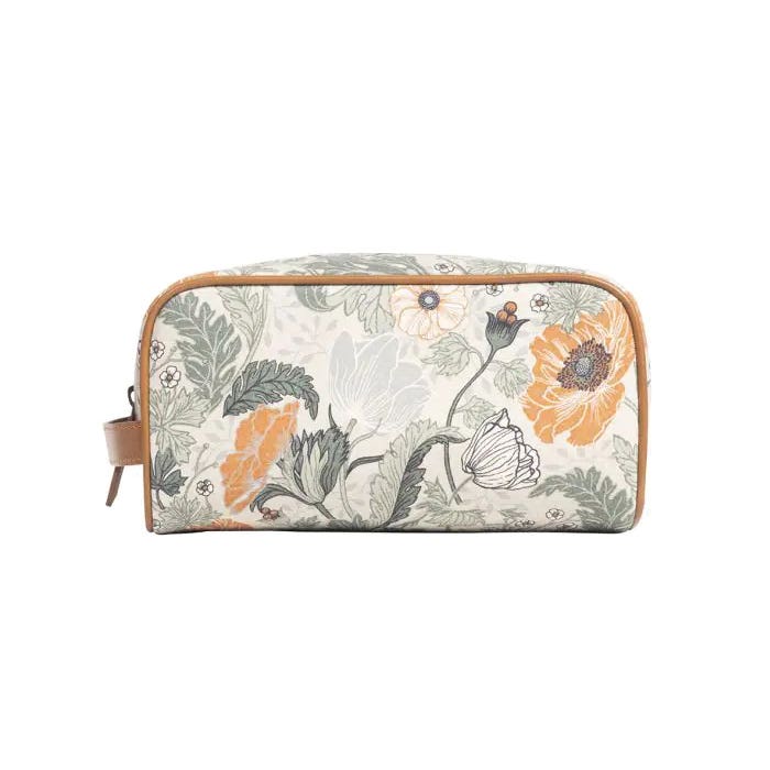 Myra Bag Catalona Springs Series Pouch, Scene of Blossoms, Zipper, Sage Green/Sunset Peach