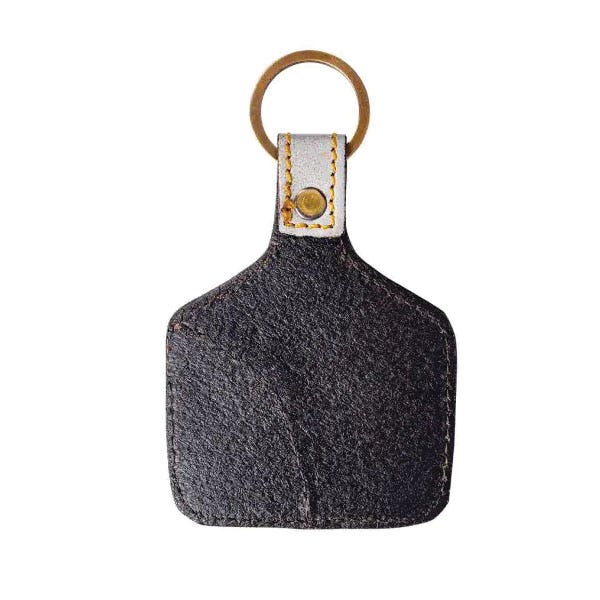 Myra Bag Leaping Free Key Fob, Fish, Hair-On Leather Case