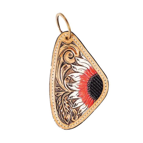 Myra Bag Glorious Day Key Fob, Petals of A Rising Prairie Flower, Leather Case
