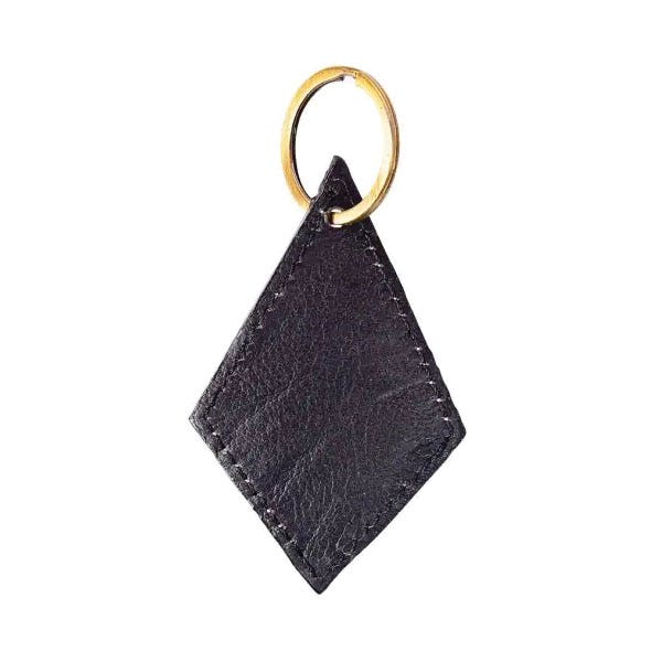 Myra Bag Diamond Trail Key Fob, Scrollwork, Leather Case