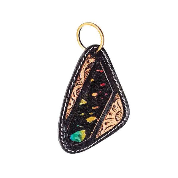 Myra Bag Key Fob, Night Sky, Hair-On Leather Case
