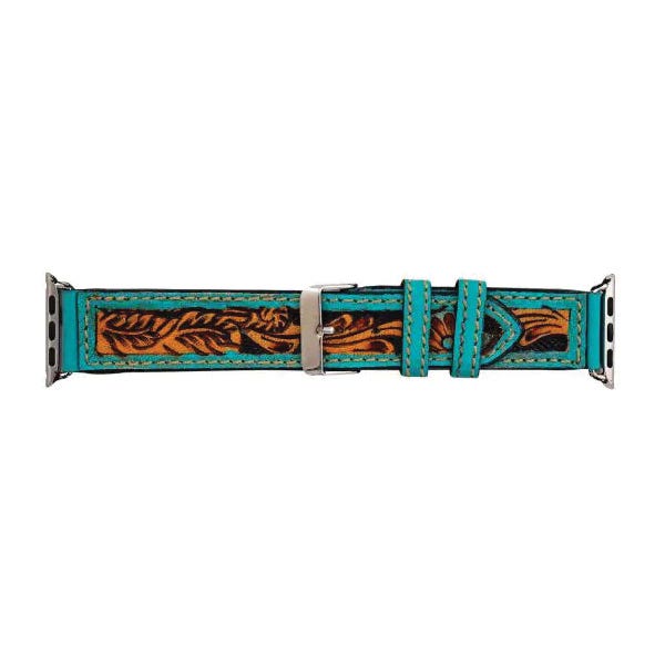 Myra Bag Flora Falls Series Watch Band, Leather/Metal, Golden Honey/Turquoise, 7 in L, 40 mm W, Buckle