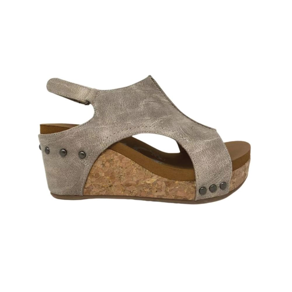 Very G ISABELLA Series VGWS0068-CRM-8.5 Sandals, 8.5, Exposed Cork, Solid, Cream, Hook and Loop