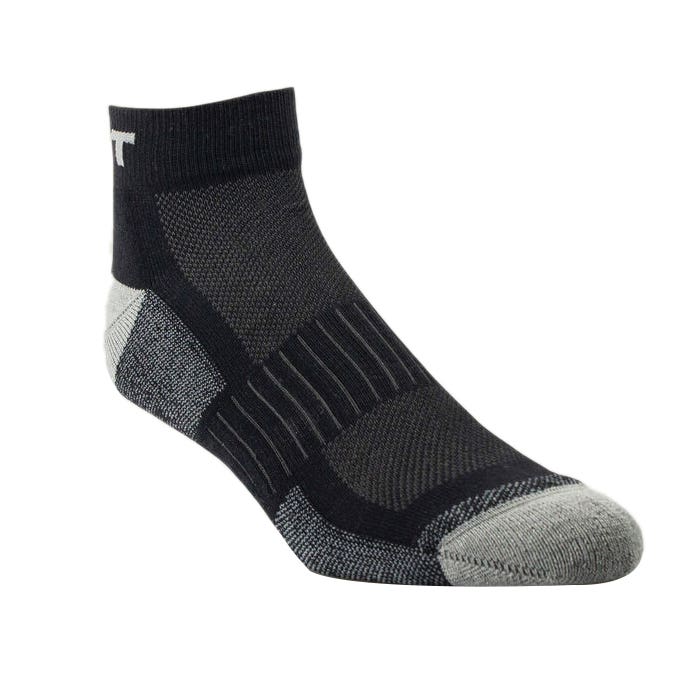 Ariat Men's High Performance Mid Calf Tek Work Sock, Black, L