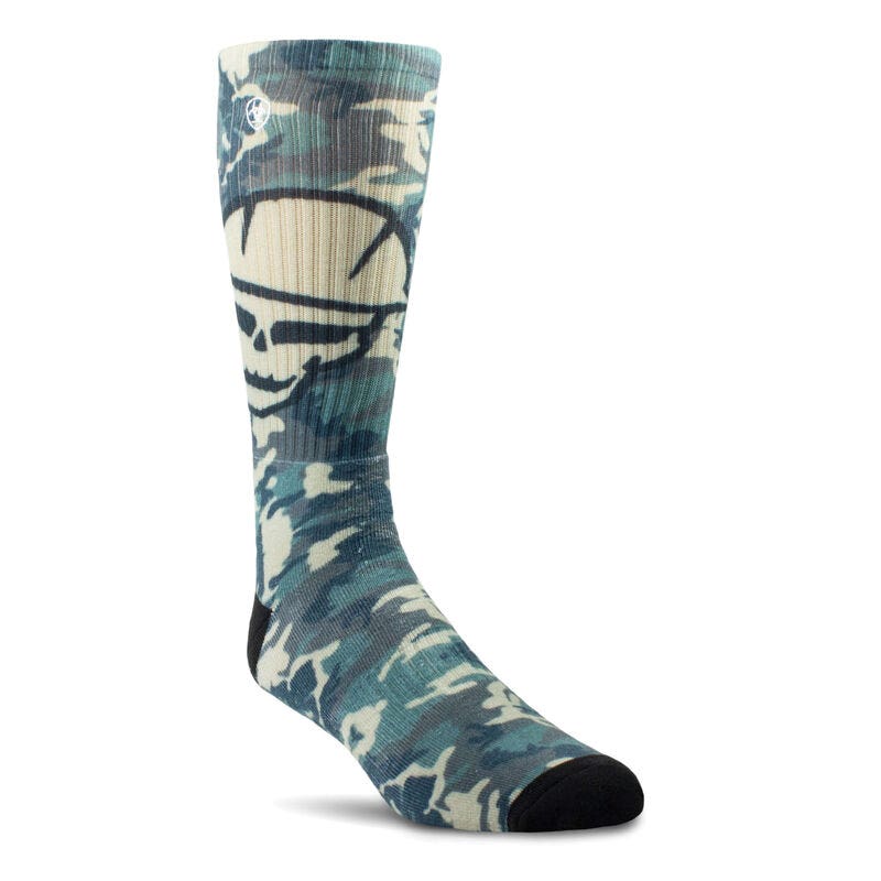 Ariat Men's Socks, Roughneck Grey/Orange, X-Large