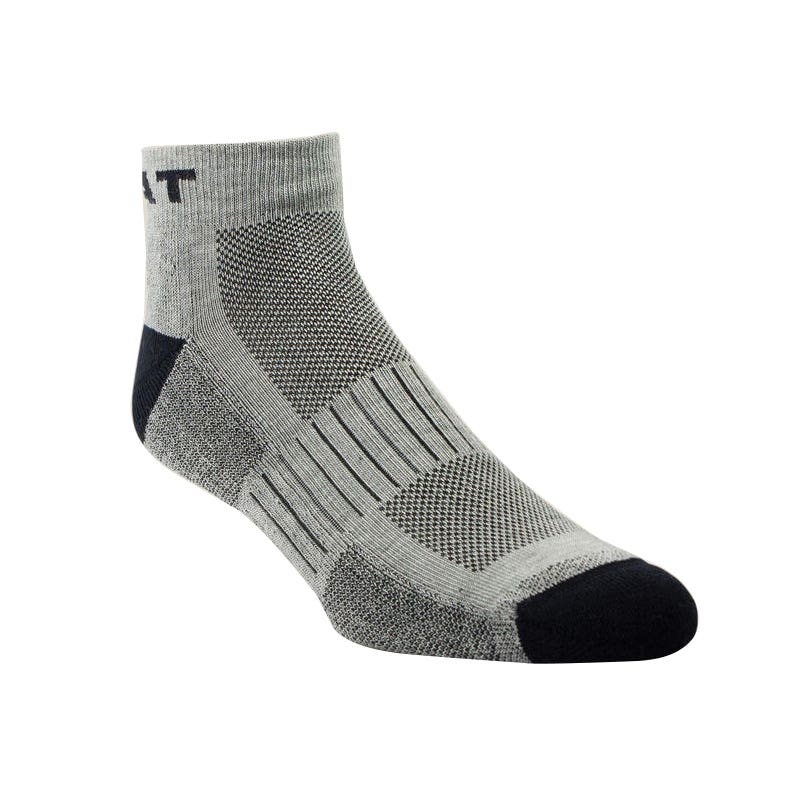 Ariat Men's High Performance Quarter Crew Tek Work Sock, Grey, L