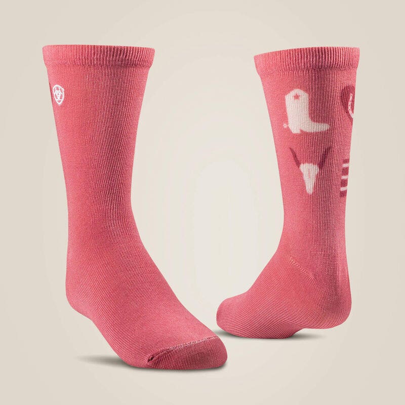 Ariat Kid's Horse Love Ankle Sock, S/M