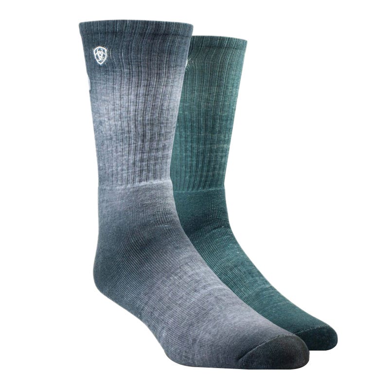 Ariat Men's Socks, Incognito, Grey/Green, Large