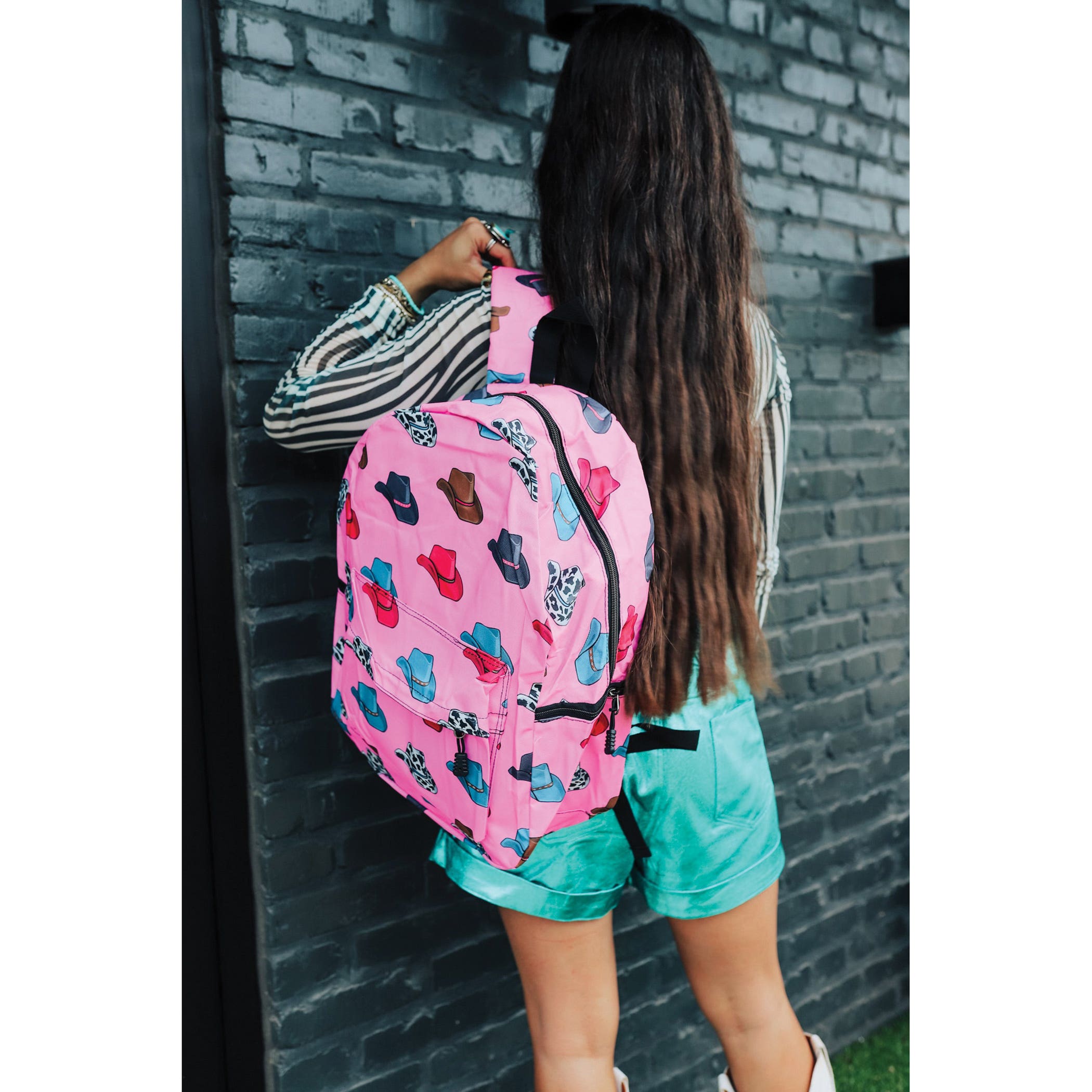 Midwestern Merch Pink Cowboy Hats Backpack