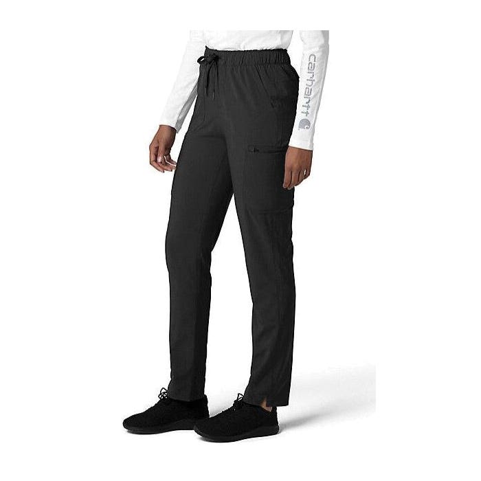Carhartt Force Cross-Flex Series Cargo Scrub Pants, 2XL, 40 to 43 in Waist, Black, Straight Leg
