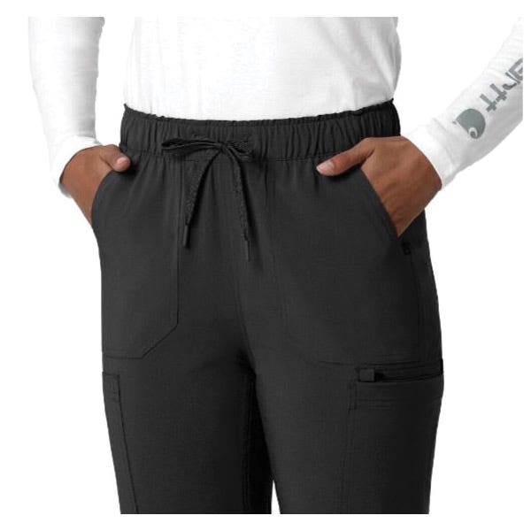 Carhartt Force Cross-Flex Series Cargo Scrub Pants, S, 26 to 28 in Waist, Black, Straight Leg, Stretchable