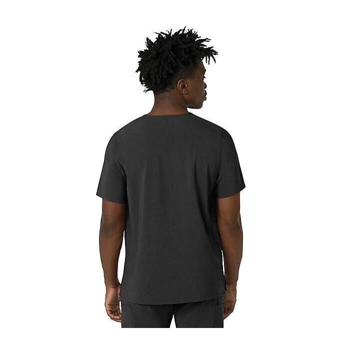 Carhartt Force Cross-Flex Series Scrub Top, M, V-Neck, Short Sleeve, 3 -Pocket, Polyester/Spandex, Black - 926870