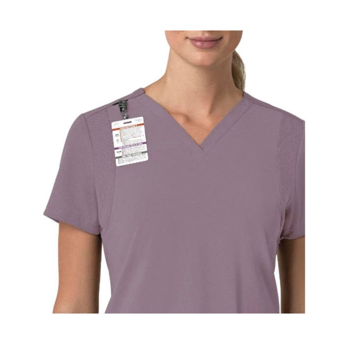 Carhartt Force Cross-Flex Series Scrub Top, XS, V-Neck, Short Sleeve, 3 -Pocket, Polyester/Spandex