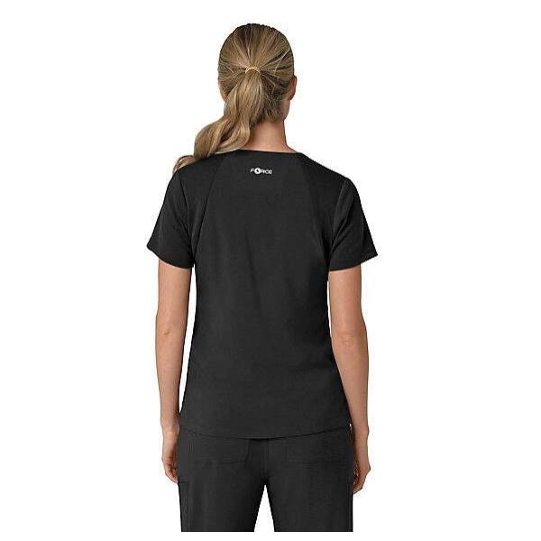 Carhartt Force Cross-Flex Series Scrub Top, L, V-Neck, Short Sleeve, 3 -Pocket, Polyester/Spandex, Black - 926839