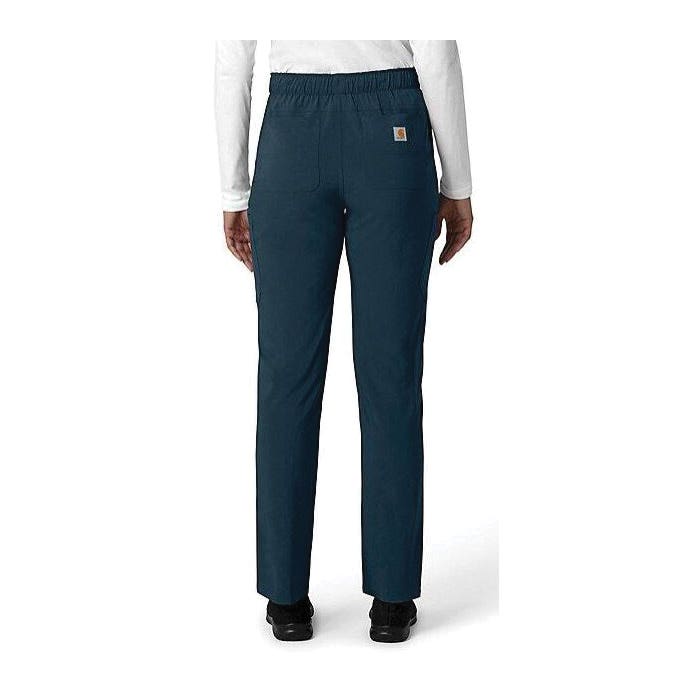 Carhartt Force Cross-Flex Series Cargo Scrub Pants, S, 26 to 28 in Waist, Navy, Straight Leg, Stretchable