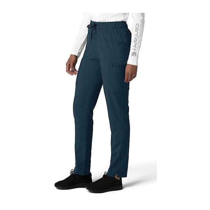 Carhartt Force Cross-Flex Series Cargo Scrub Pants, L, 32 to 35 in Waist, Navy, Straight Leg, Stretchable