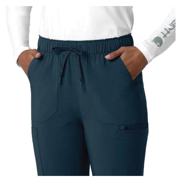 Carhartt Force Cross-Flex Series Cargo Scrub Pants, 2XL, 40 to 43 in Waist, Navy, Straight Leg
