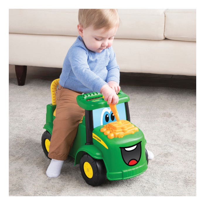 John Deere Toys Foot-to-Floor Ride-On Tractor Toy, 12 Months and Up, Internal Light, Music