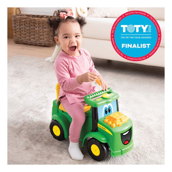 John Deere Toys Foot-to-Floor Ride-On Tractor Toy, 12 Months and Up, Internal Light, Music