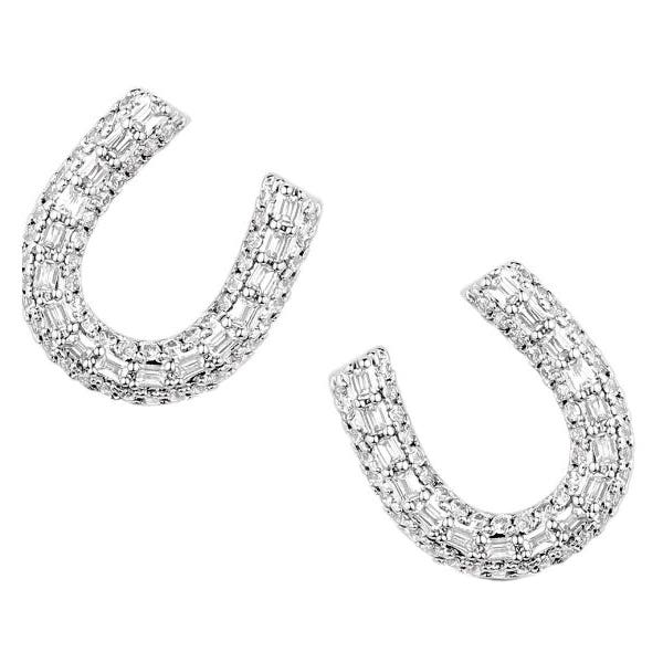 Montana Silversmiths Earrings, Frosted Luck, Zirconia, Clear, Brass/Stainless Steel