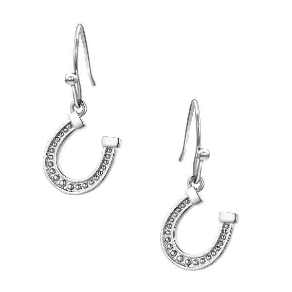 Montana Silversmiths Earrings, Dainty Horseshoe, Zirconia, Brass/Stainless Steel