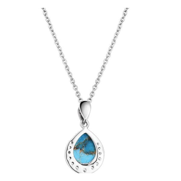 Montana Silversmiths Necklace, Women's, Blue Rivers, Teardrop, Turquoise, Zirconia, Clear, Brass