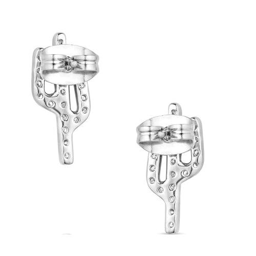 Montana Silversmiths Earrings, Sparkling Saguaro, Zirconia, Brass/Stainless Steel
