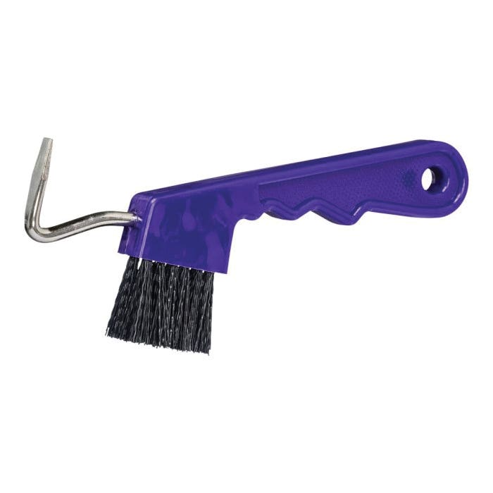 Tough 1 68-037-10-0 Hoof Pick with Brush Combination, Steel Pick, Nylon Bristle, Easy Grip Handle, Polymer Handle