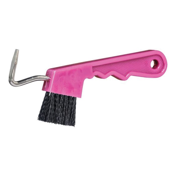 Tough 1 68-037-11-0 Hoof Pick with Brush Combination, Steel Pick, Nylon Bristle, Easy Grip Handle, Polymer Handle