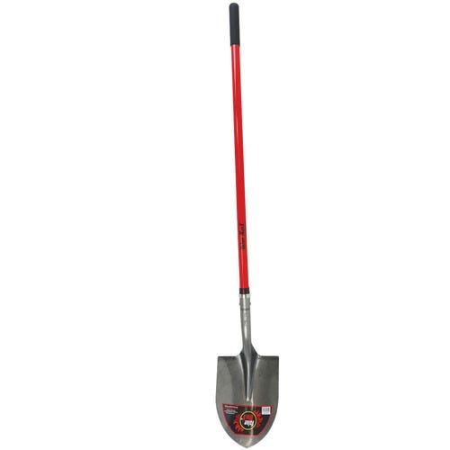 Red Rooster Value MaxX 91640 Dirt Shovel, 8-1/2 in W Blade, 16 ga, Steel Blade, Fiberglass Handle, 48 in L Handle