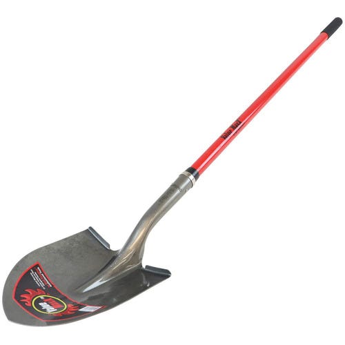 Red Rooster Value MaxX 91640 Dirt Shovel, 8-1/2 in W Blade, 16 ga, Steel Blade, Fiberglass Handle, 48 in L Handle