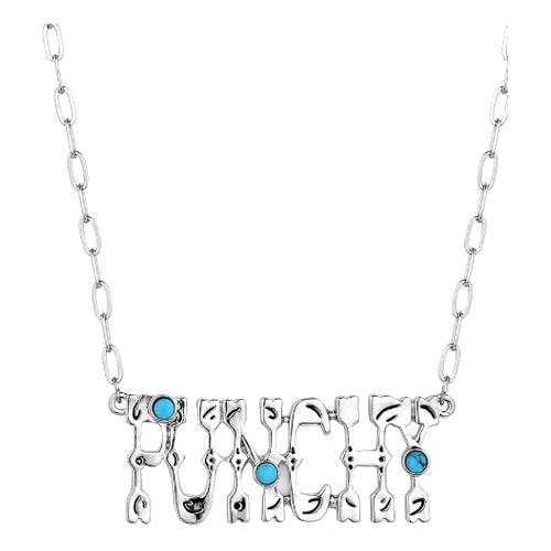 Montana Silversmiths Necklace, Punchy Charm, Turquoise, Brass