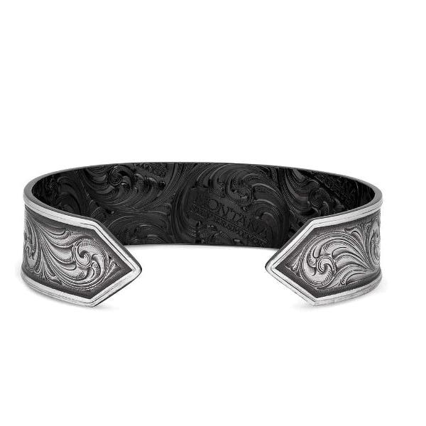 Montana Silversmiths Cuff Bracelet, One-Size, American Flag, Brass/Gun Metal
