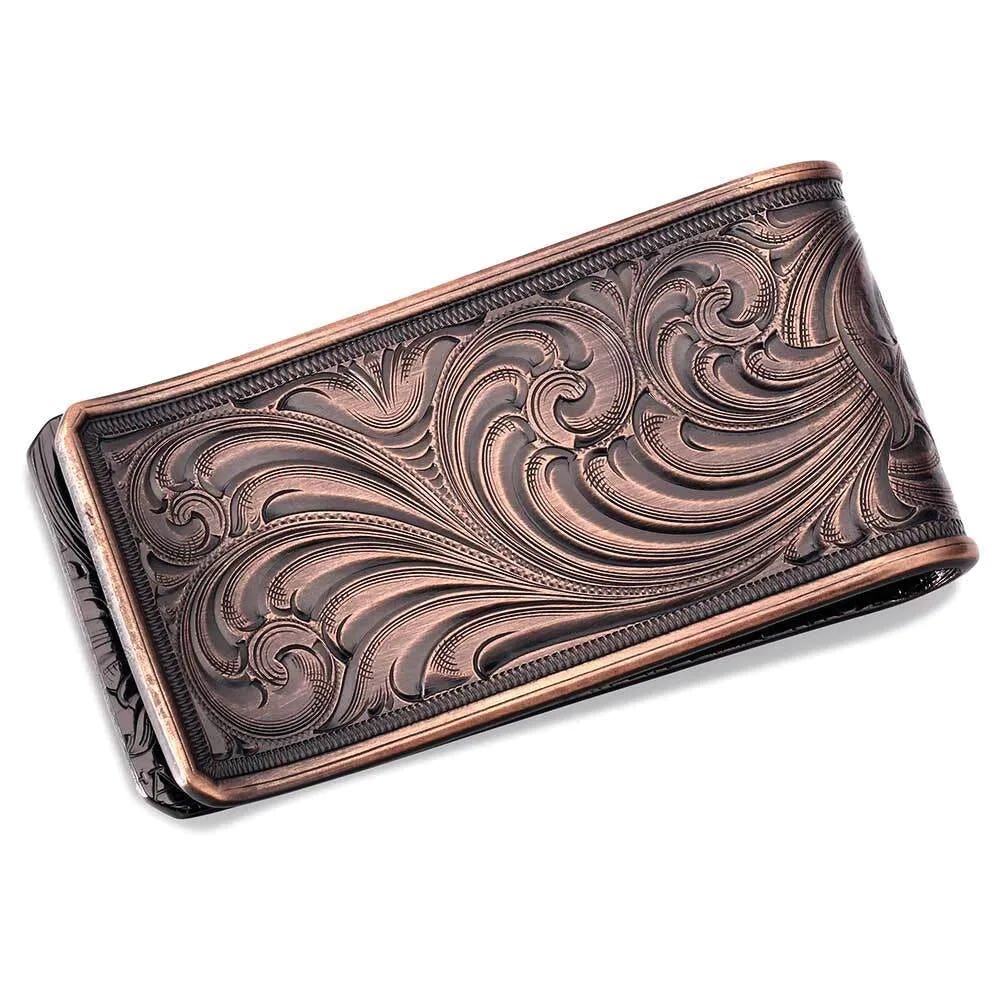 Montana Silversmiths Money Clip, Vintage Bronze Gadsden, Black