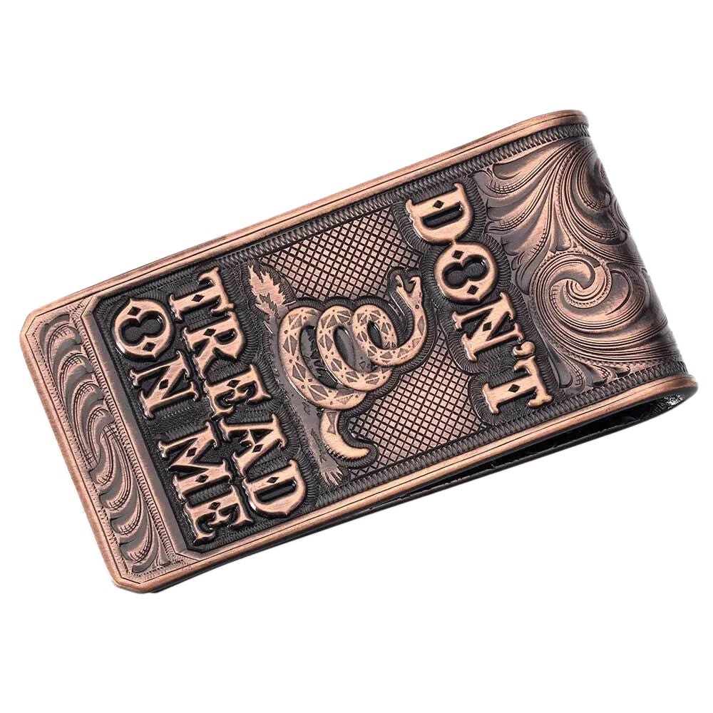 Montana Silversmiths Money Clip, Vintage Bronze Gadsden, Black
